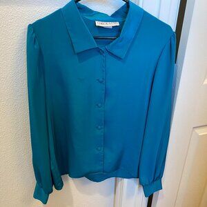 Vintage 80's Chel'sea L'td Teal Blouse